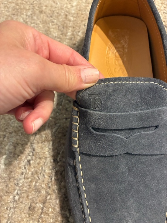 Tod\'s Gommino Suede Driving Shoes in Slate Blue Size 7.5 main image 8